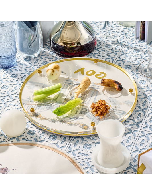 Painted Bais Hamikdash Seder Plate