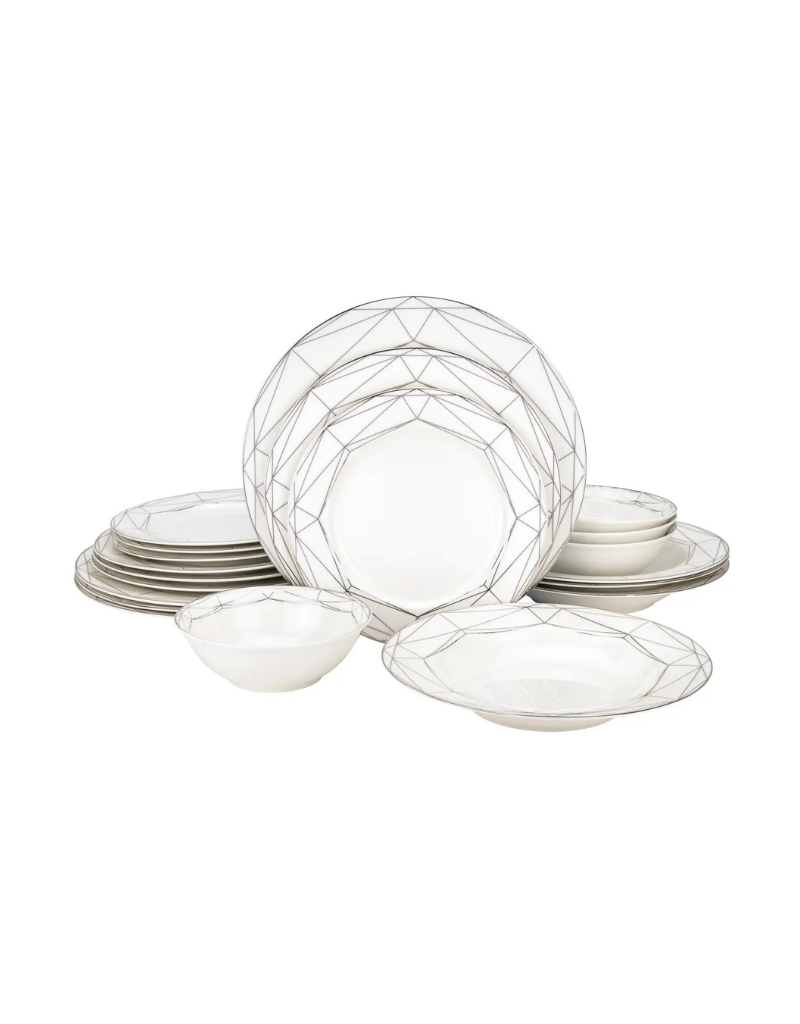 Kirsten Silver 20pc Bone China Dinnerware Set