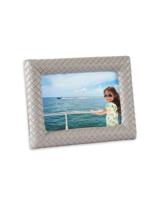 Grey Woven Leather Frame