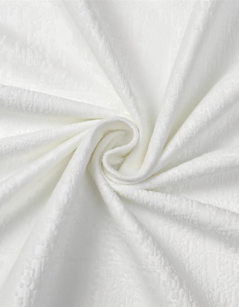 Velvet White Embossed Print Tablecloth #1412