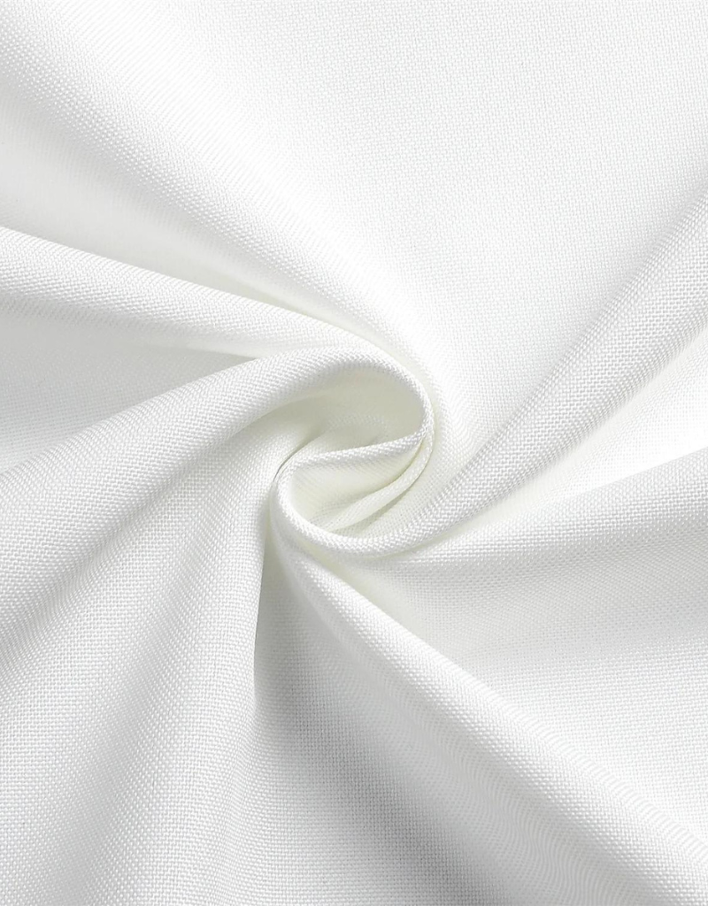 Poly Linen Look White Etched Seam Tablecloth #1551
