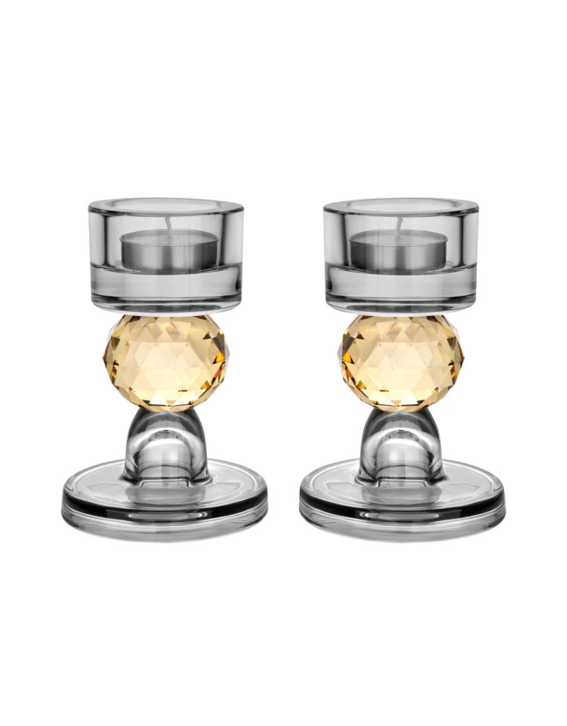 Set of 2 Tealight Holders with Smoke Ball Detail