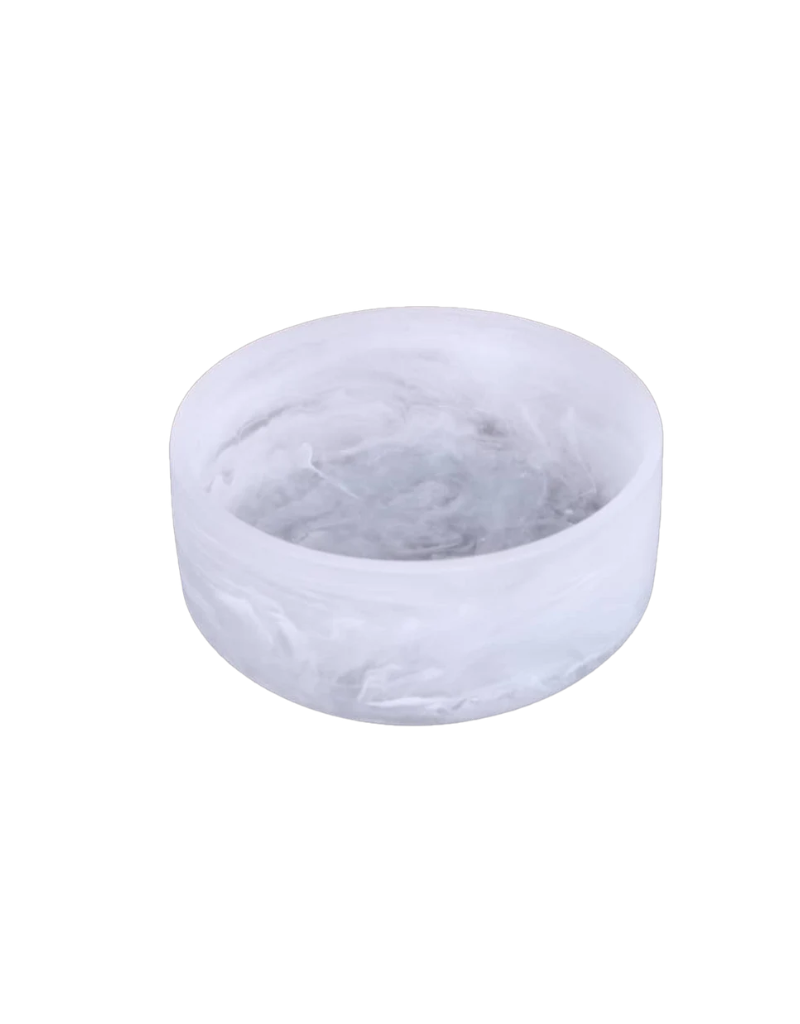 Resin White Swirl Salad Bowl
