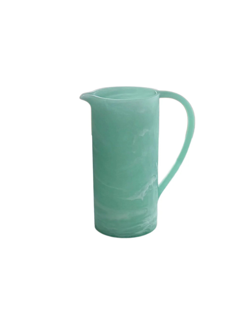 Resin Swirl Green Matte Pitcher