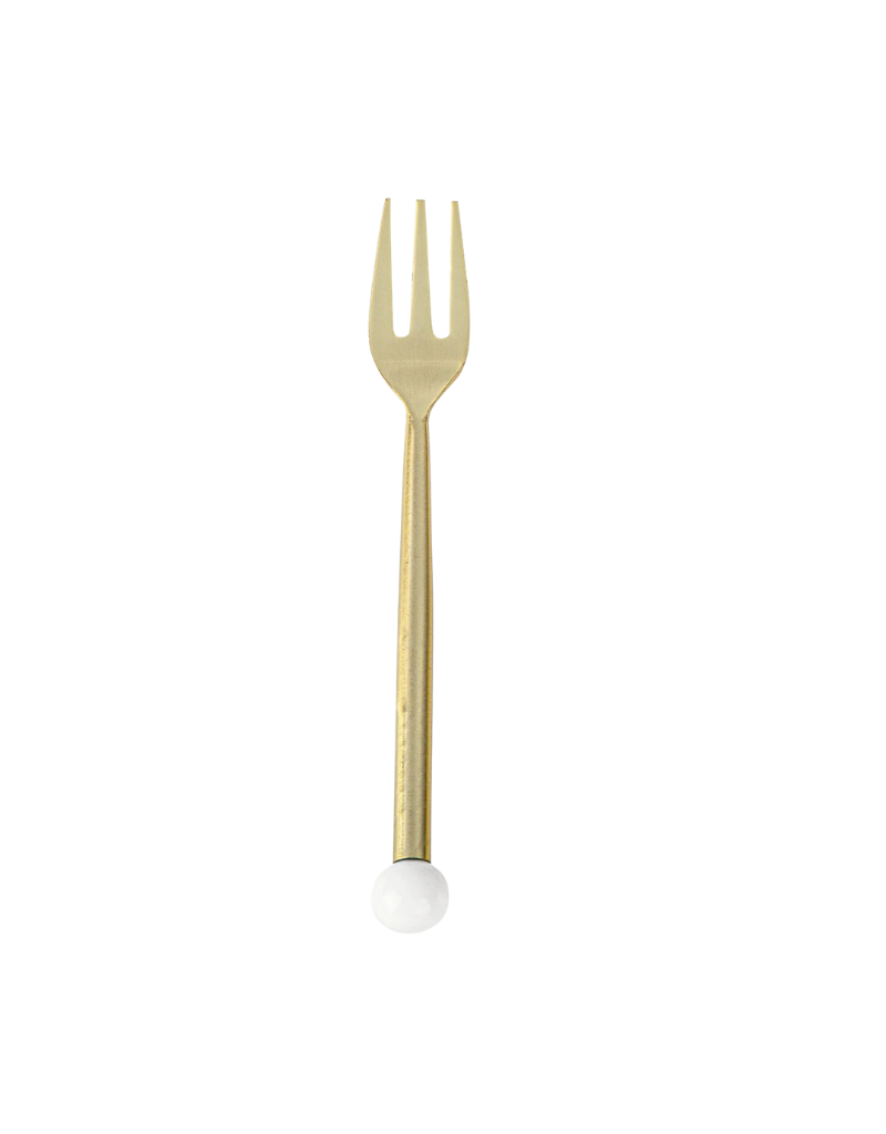 Dessert Forks with Gold White Balls