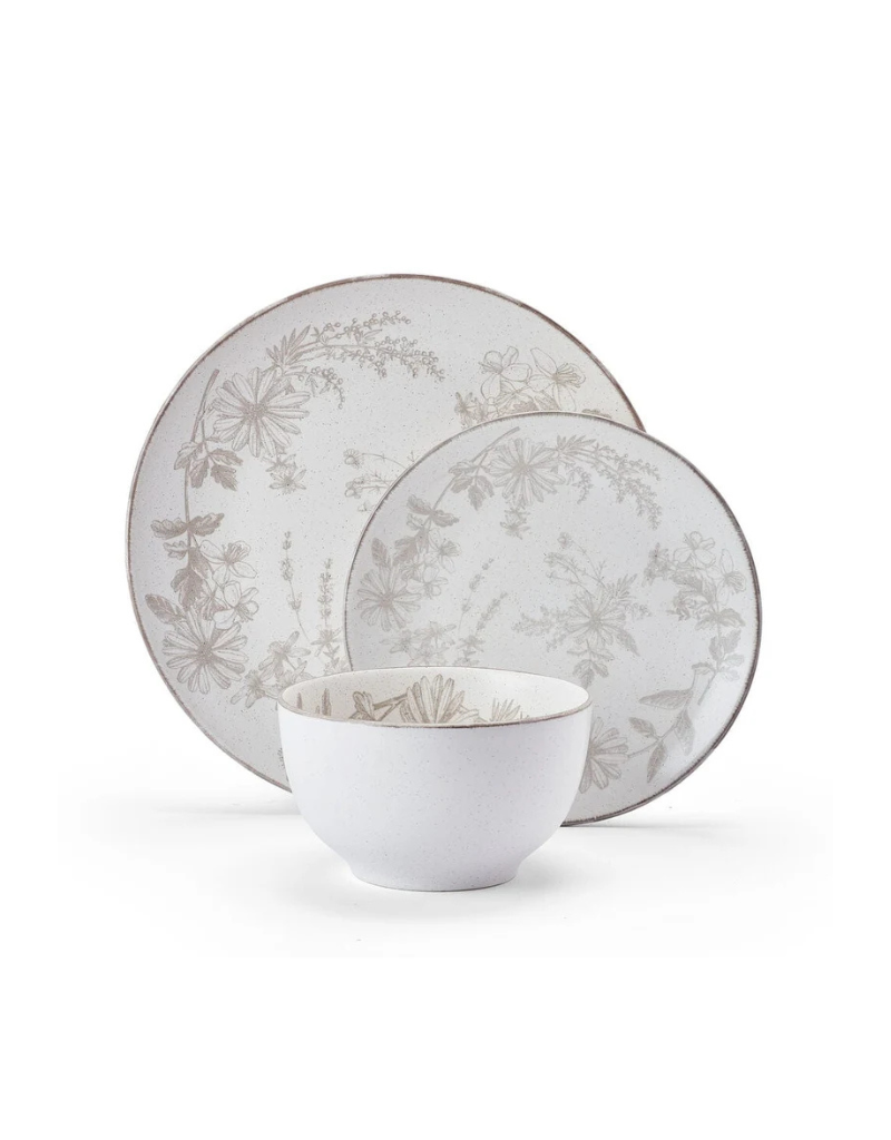 Enchanted Bloom 12pc Stoneware Dinnerware Set