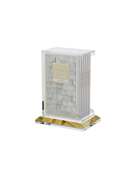 Swivel Leather & Lucite Kotel Zemirot Set
