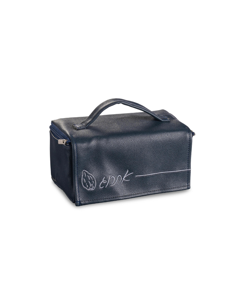 Embroidered Leather Esrog Bag