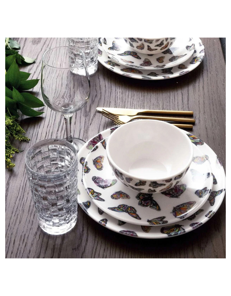 Elizabeth Sutton Collection: Butterflies 12pc Melamine Dinnerware Set