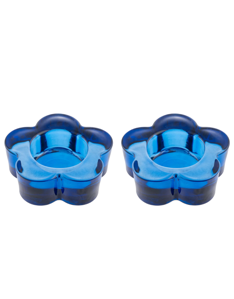 Glass Flower Tealight Holders