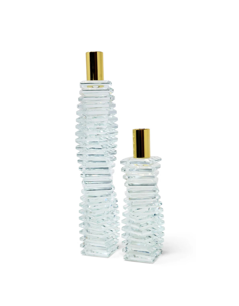 Crystal Candlestick with Linear Design