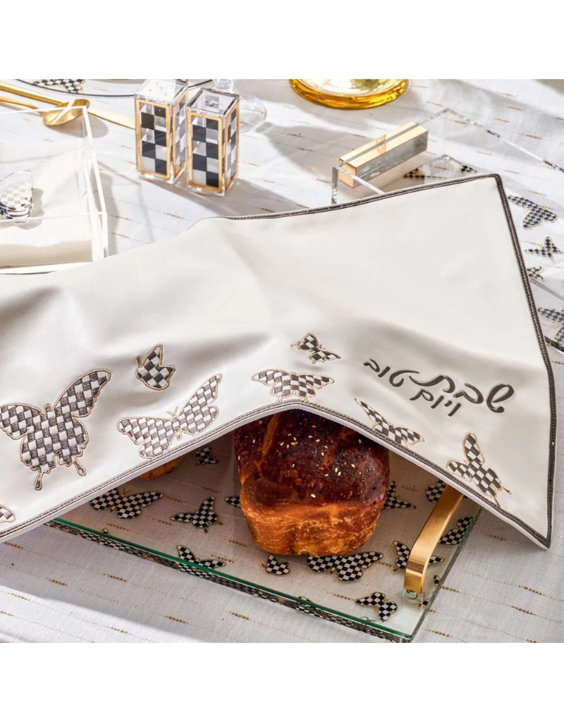 Onyx Butterfly Challah Cover