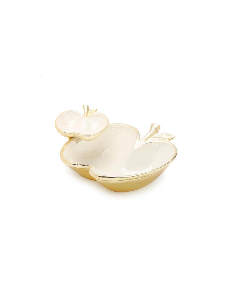 Gold & White Apple Dish