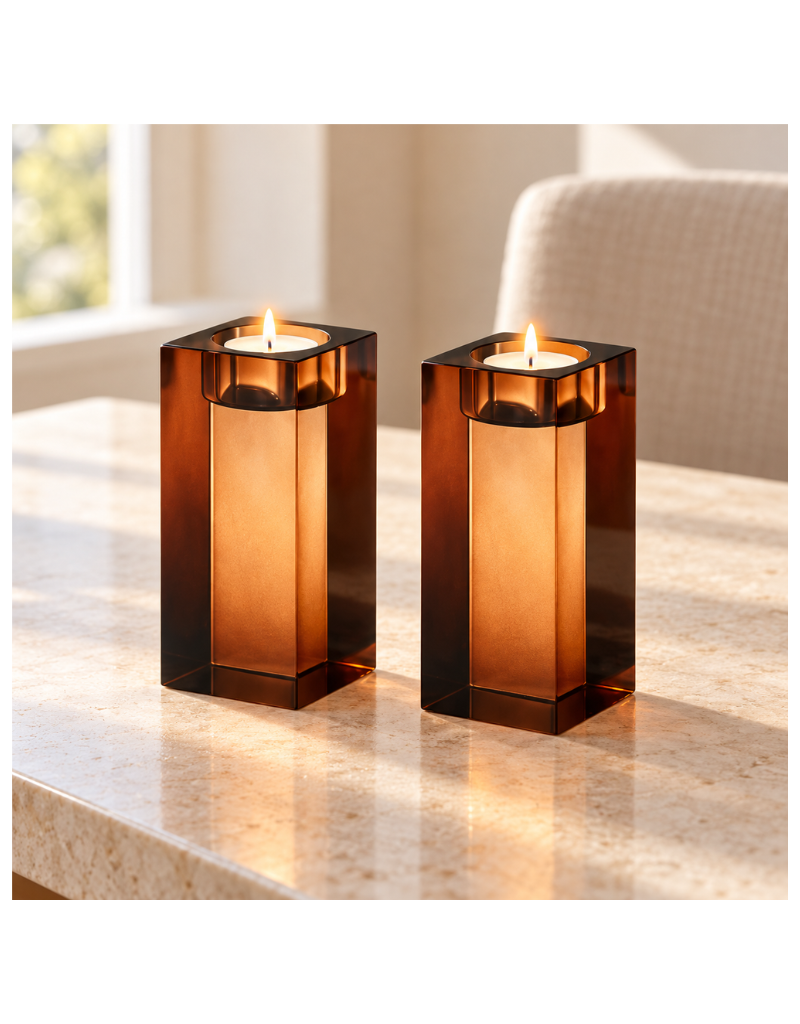 Radiant Refinement Crystal Bronze Candle Holder (options)