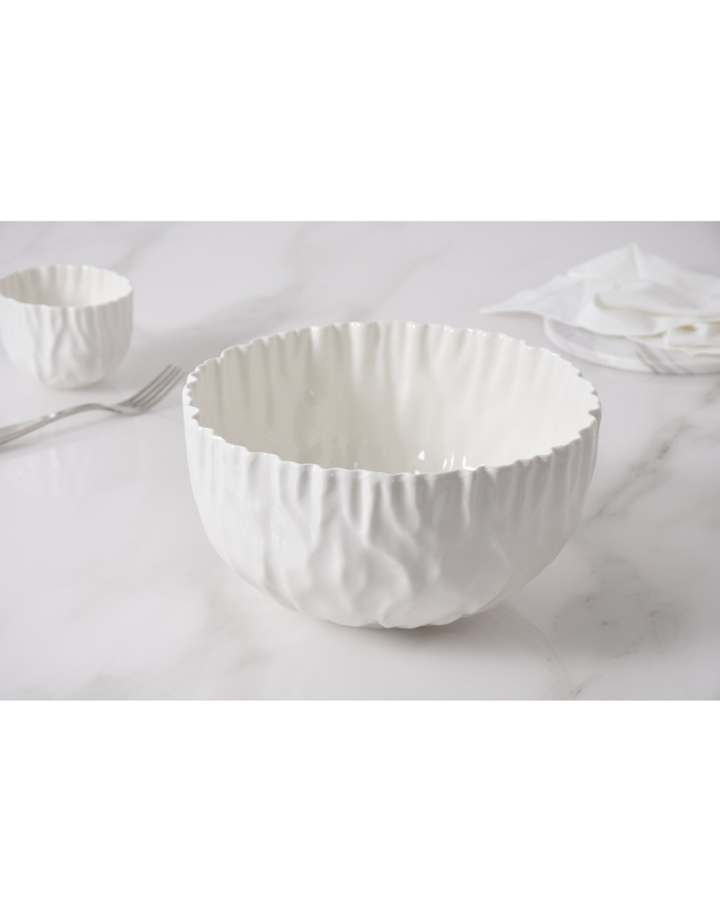 Pleated Large Porcelain Bowl