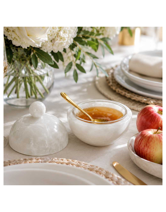 Resin Snow Drift Honey Dish