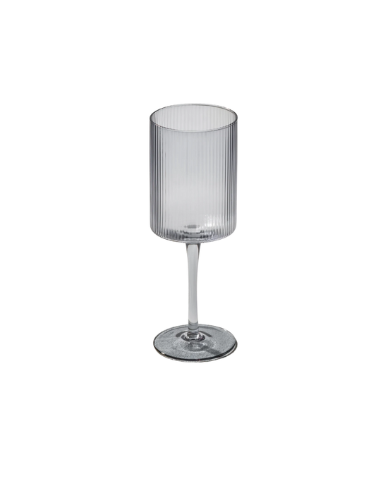 Vikko Smoke Malibu Ribbed Wine Glasses 17 Oz