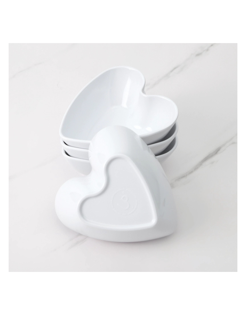 White Heart Melamine Bowl