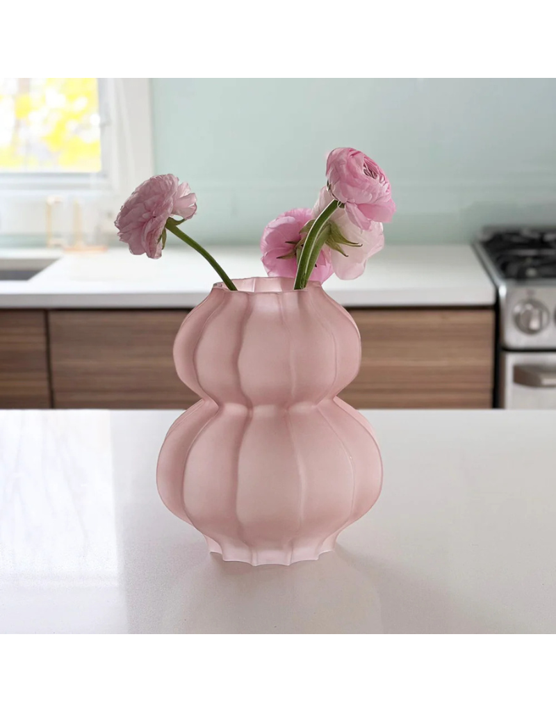 Frosted Pink Double Gourd Vase