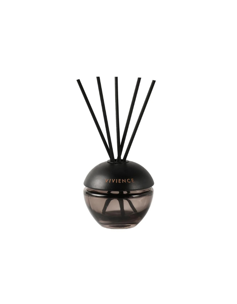 Smoked Round Wood Modern Reed Diffuser - Lily of the Valley
