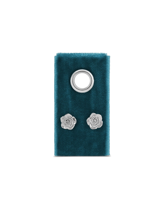 Silver Rose Studs