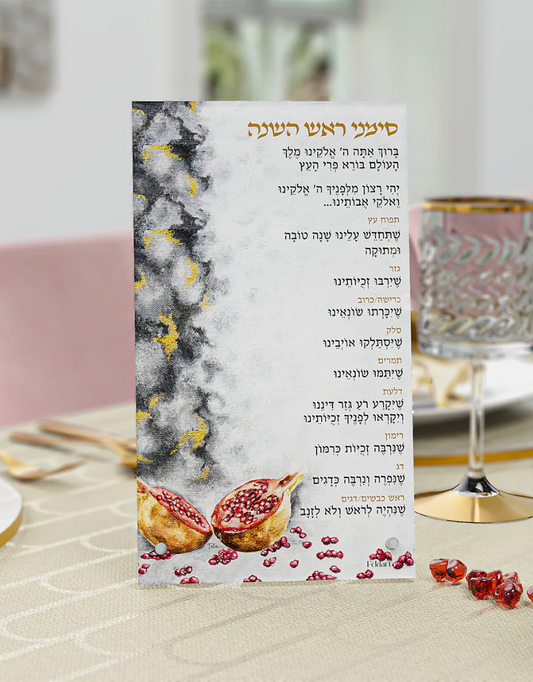 Modern Pomegranate Simanim Card