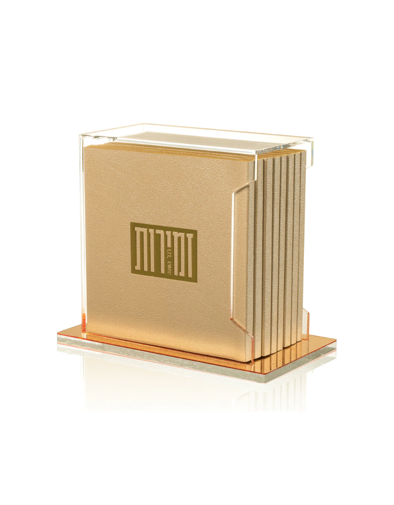 Square Softcover Leather & Lucite Zemiros Bencher Set (Options)