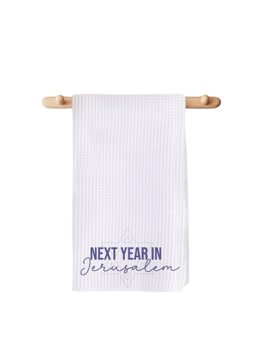 Next Year in Jerusalem Waffle Passover Towel