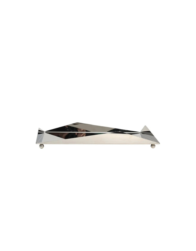 Sleek Geometric Stainless Steel Tray