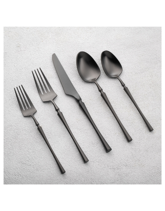 Irene Black Flatware 20 Piece Set