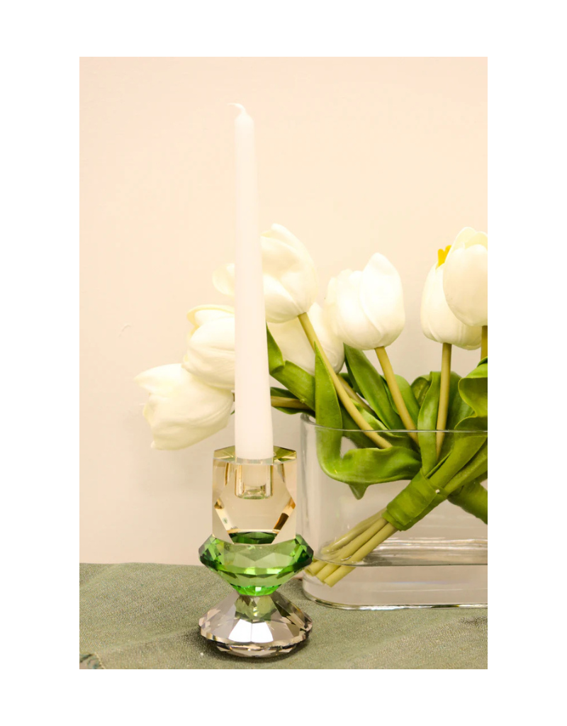 Set of 2 Tricolored Crystal Candlestick