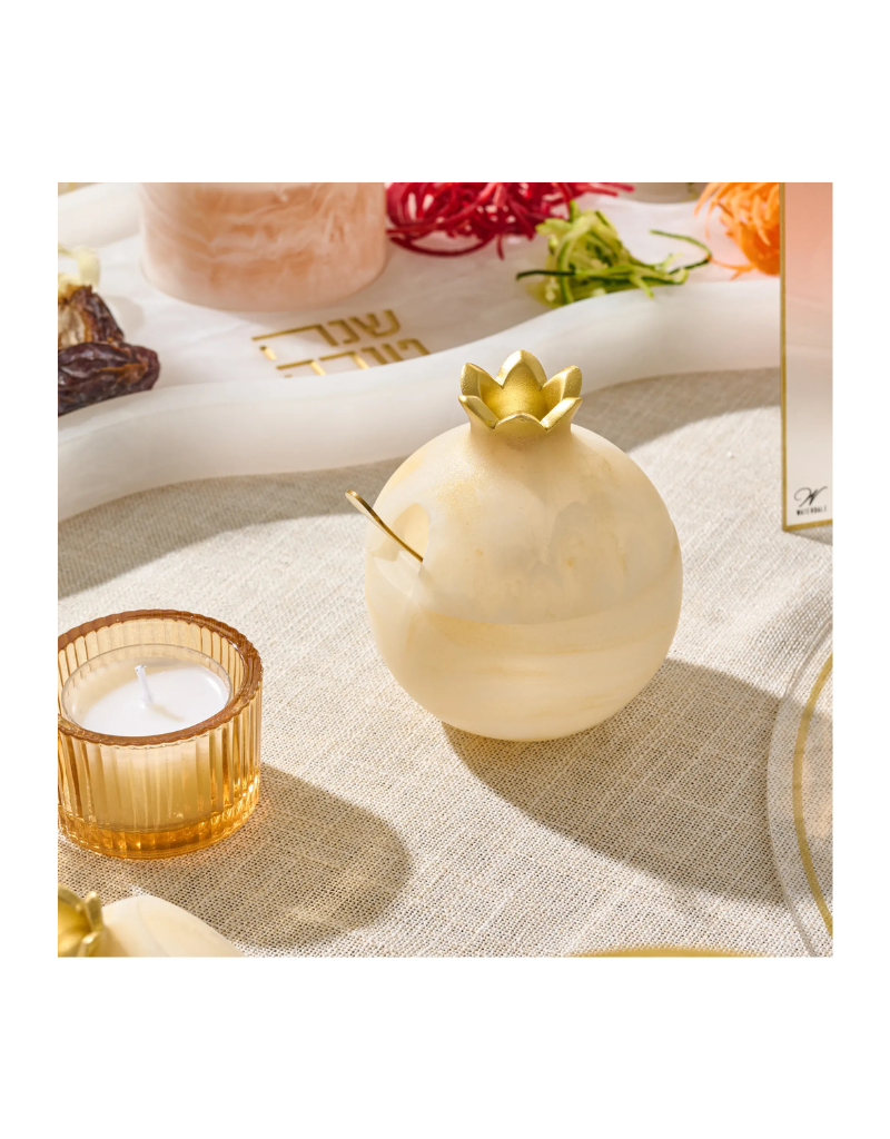 Gourmet Honey & Resin Honey Dish Pomegranate Gift Set