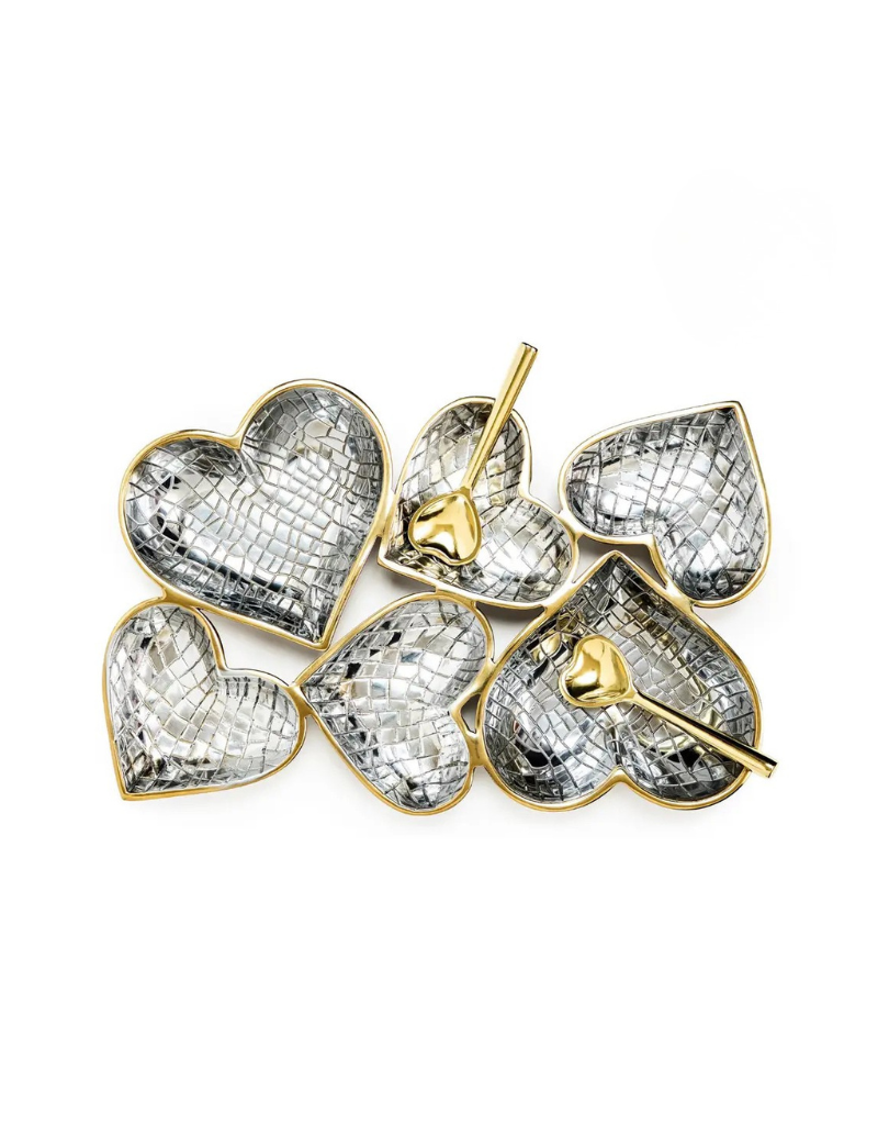 Heart Cluster with 2 Gold Heart Spoons
