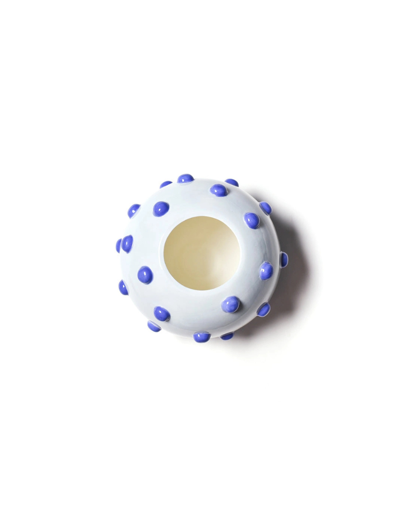 Iris Blue Large Round Vase with Decorative Knobs