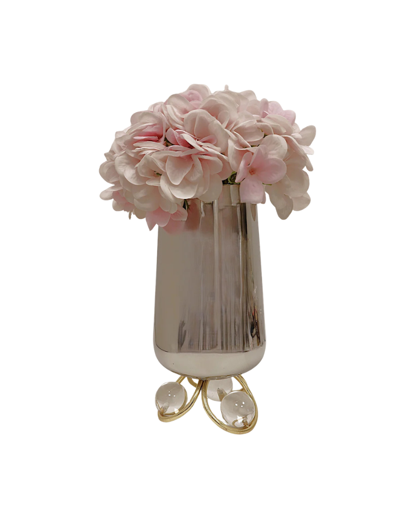 Silver Vase with Clear Ball Base