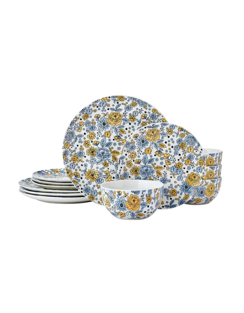 Vibrant Garden 12pc Porcelain Dinnerware Set