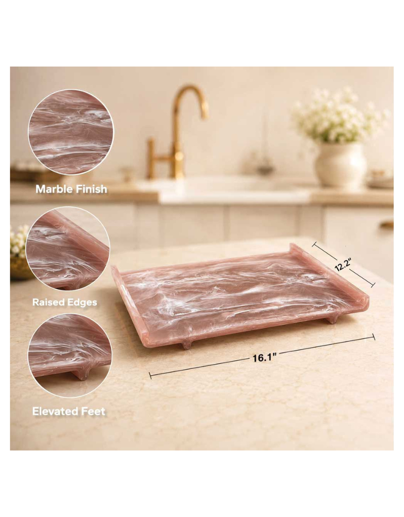 Resin Taupe Meadow Tray