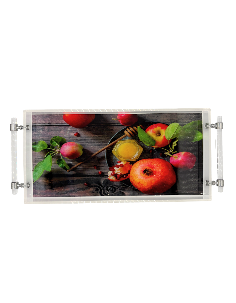 8x16 Acrylic Rosh Hashanah Trays with Handles