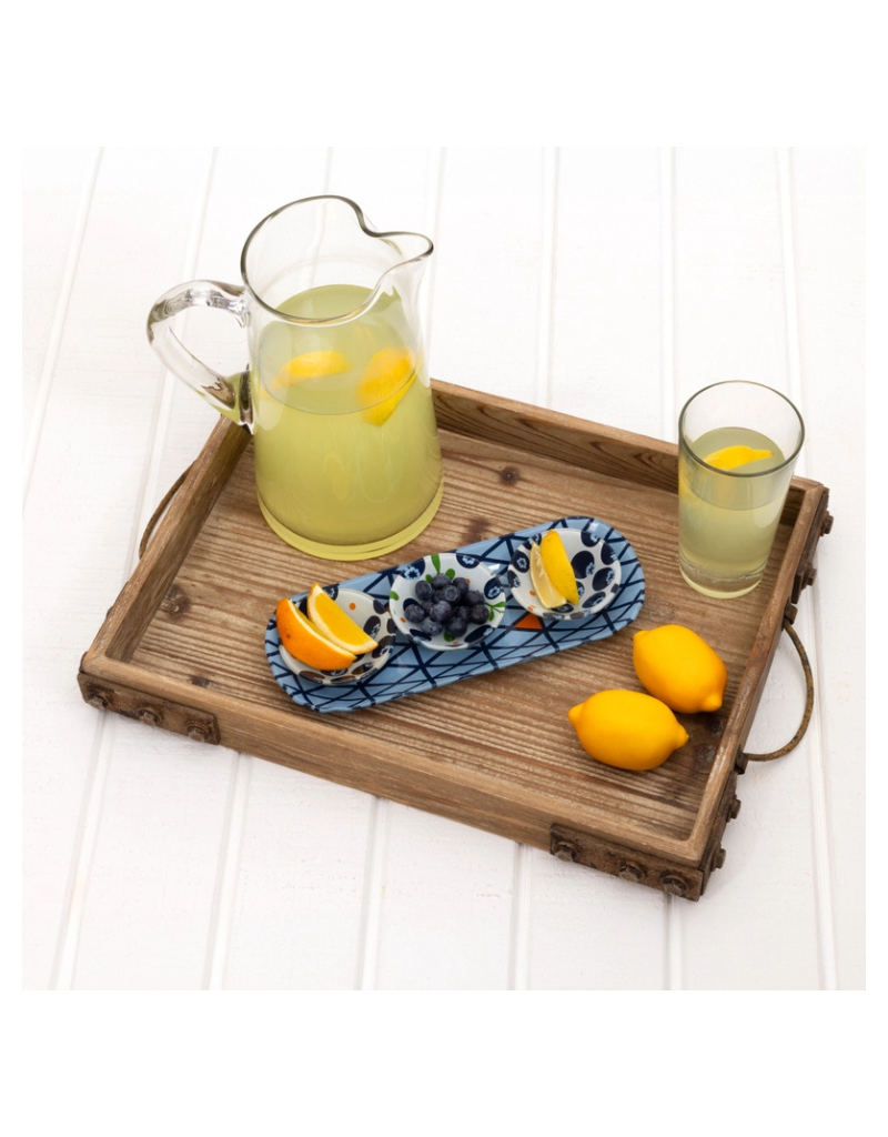 Fruit Glass Serving Tray with Bowls