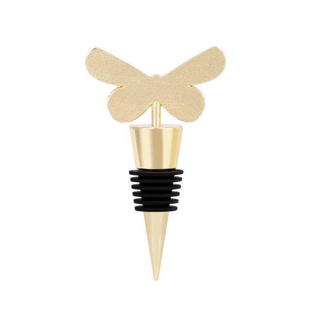 Cream & Gold Butterfly Bottle Stopper