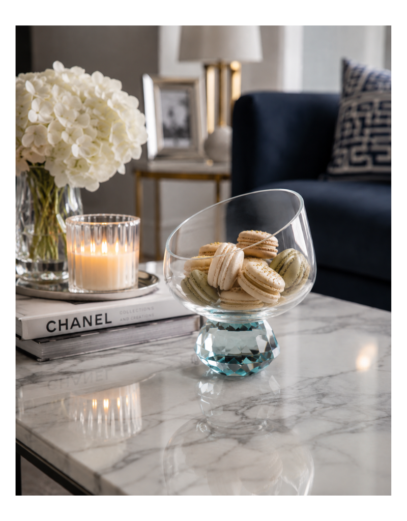 Footed Bowl with Blue Diamond Stem
