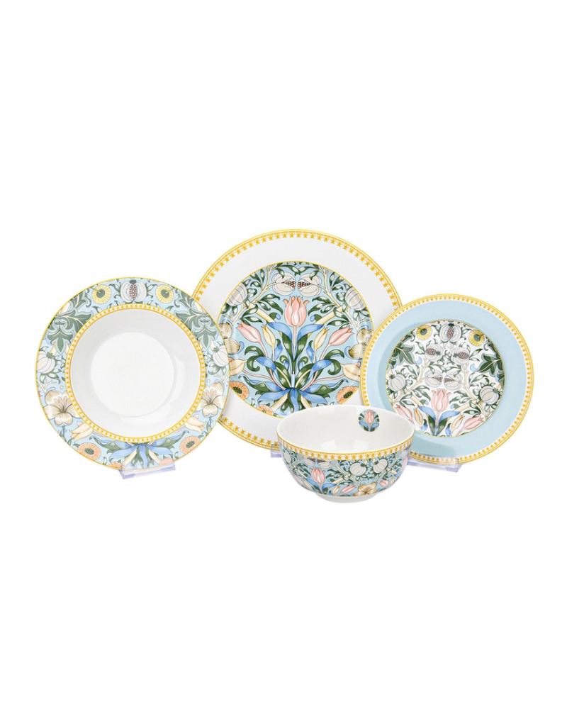 Morris Garden 24pc Porcelain Dinnerware Set