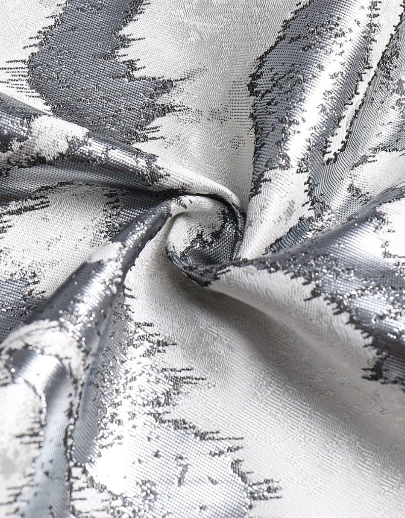 Jacquard White & Silver Tablecloth #1315