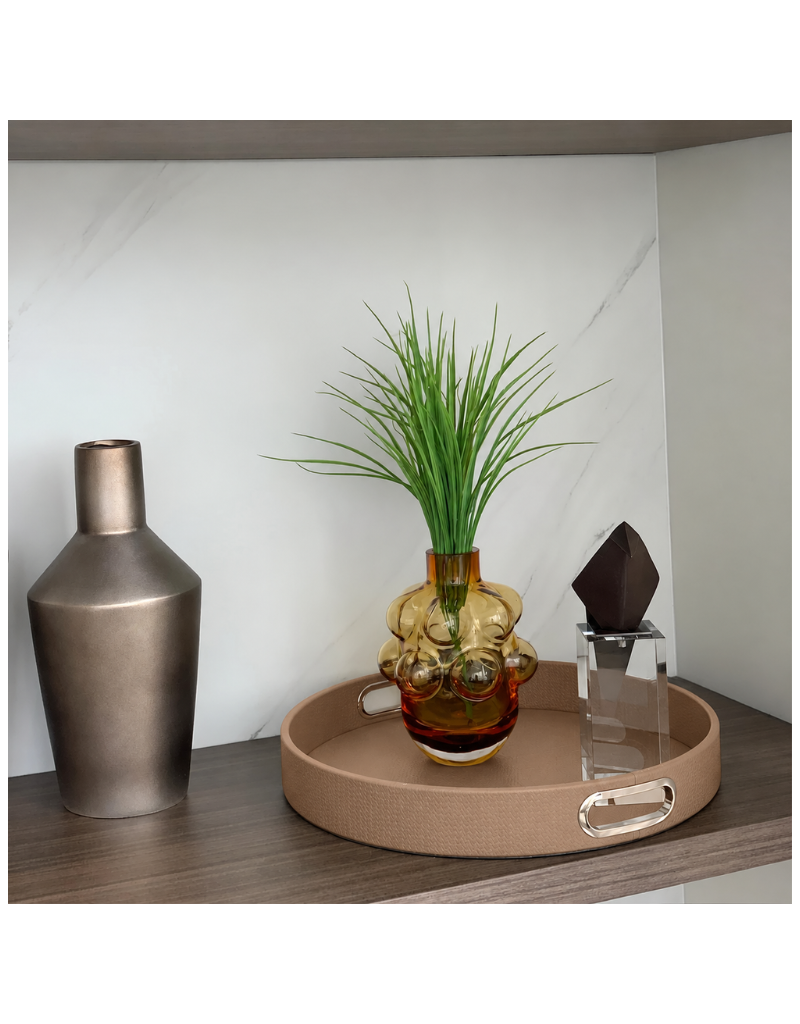 Round Design Tray with Chrome Handles (options)