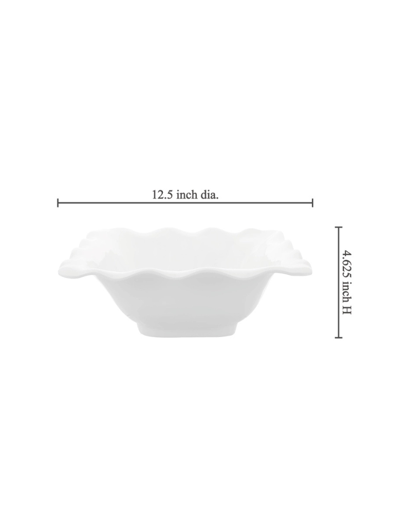 White Square Melamine Serving Bowl