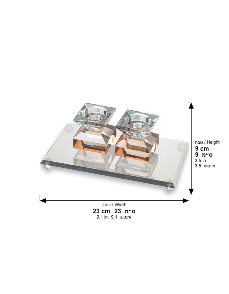 Crystal Tray with Crystal Elegant Candlesticks