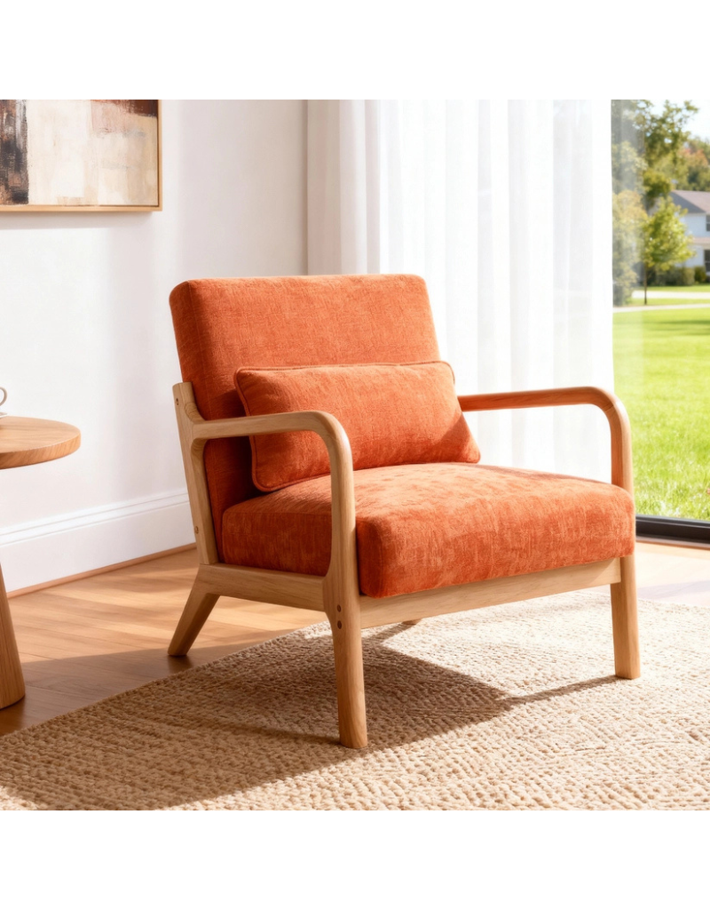 Lounge Accent Chair Solid Wood Frame