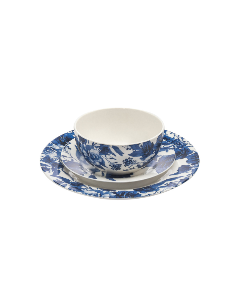 Bluetiful Florale 12 Piece Dinnerware Set