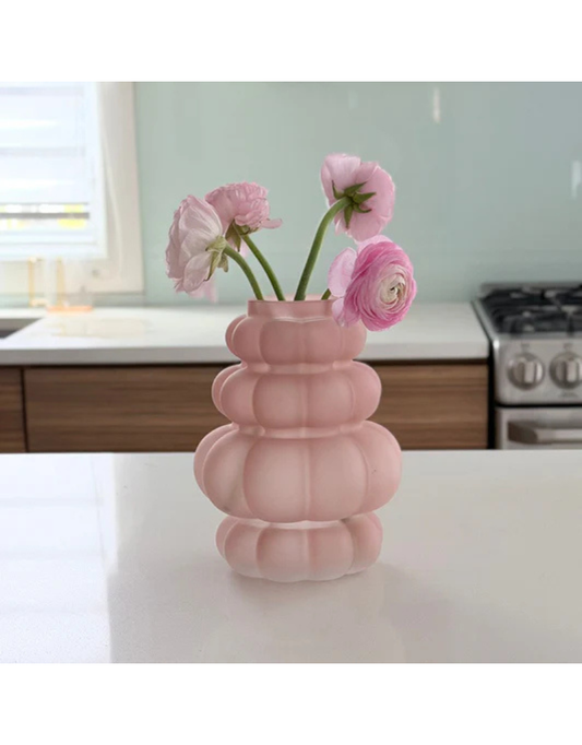 Frosted Bubble Glass Vase