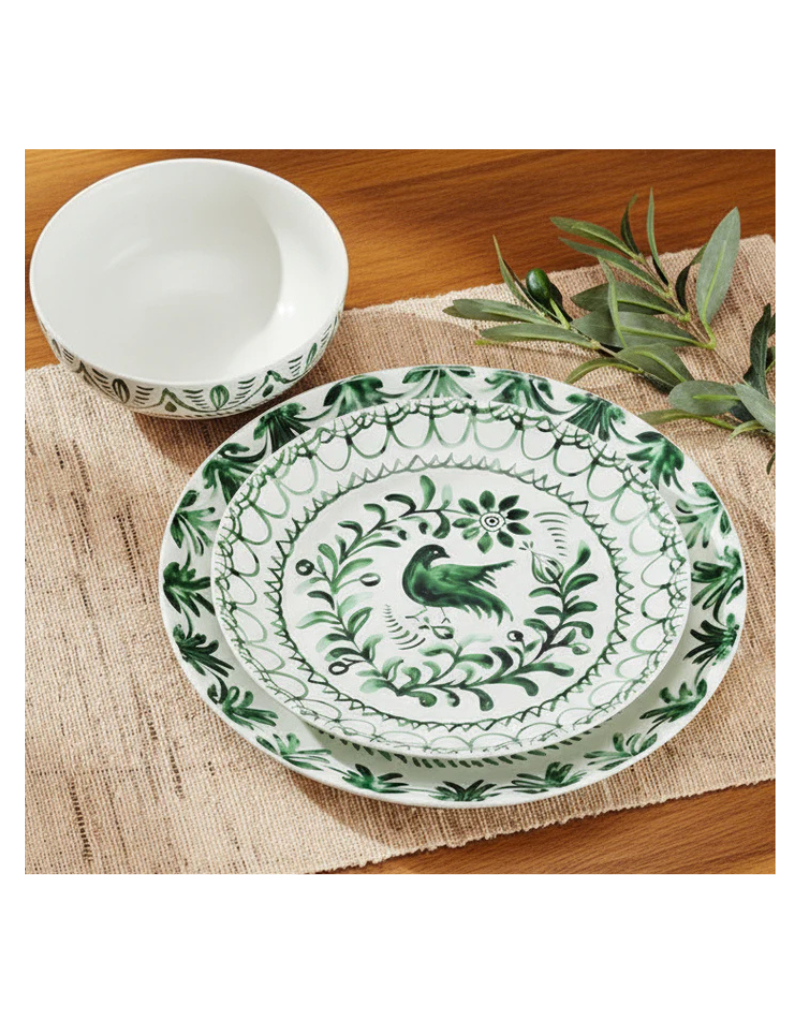 Sicily Green 12pc Stoneware Dinnerware Set